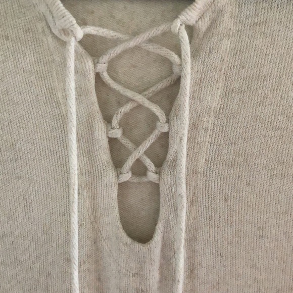 LNA Esperanza Lace-Up Pullover Sweater- Heather Colour - Picture 4 of 9